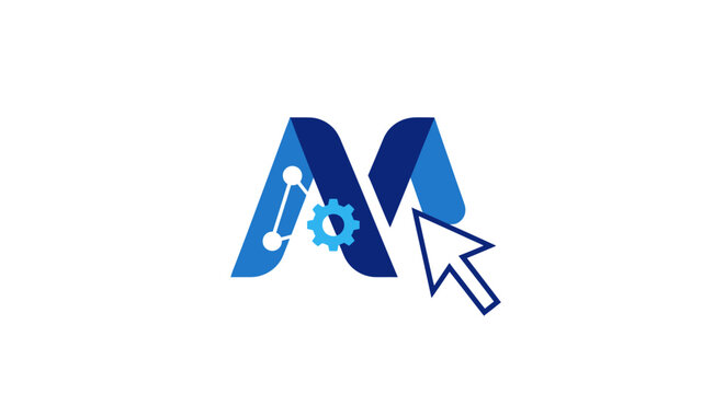 Letter M Technology Logo Design