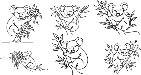 Obraz premium world animal day One Line Art Minimalist Continuous Line Drawing Illustration background, International world animal day hand drawn doodle cat illustratio