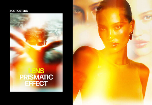 Vertical Kaleidoscope Lens Photo Effect For Poster And Print Design