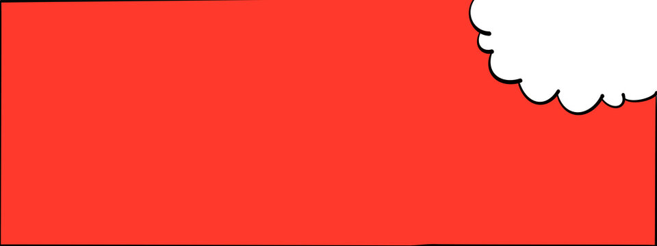 Red flag with wavy edge on right side against plain background isolated on transparent background
