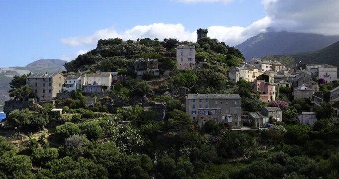 Nonza, one perched village in the Haute Corse department, Corsica, France