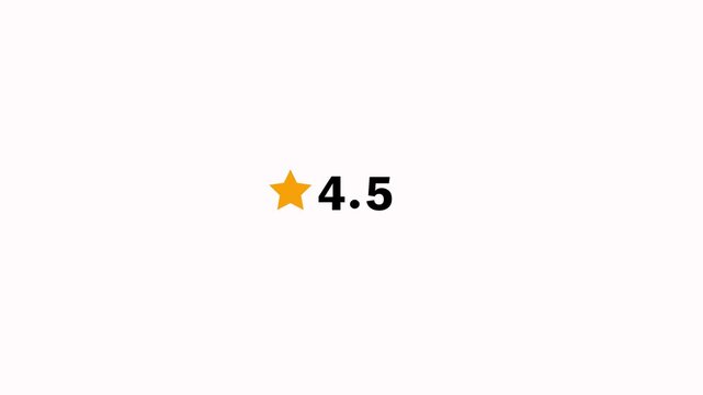 Modern 4.5-star customer feedback animation with elevate user experience on white background. Rating four point five, 0 to 4.5 stars review with customer satisfaction special concept