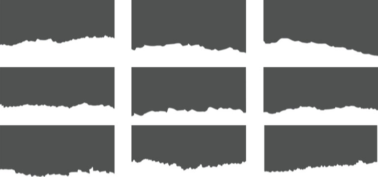 Torn paper sheets set. Ripped paper strips sheet, Vector file 10
