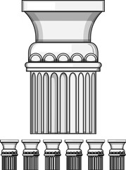 Obraz premium architecture column ancient cartoon. greece old, marble stone, ionic vintage architecture column ancient sign colorful illustration