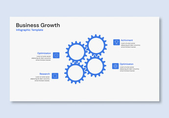 Business Growth Infographic Template with 4 Connected Gears