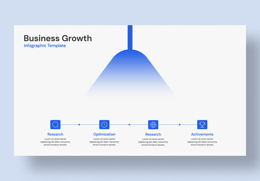 4 Steps Business Growth Infographic Diagram for Marketing and Strategic Planning