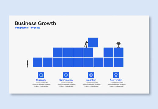 Business Growth Infographic Template with 4 steps