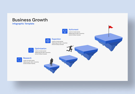 Business Growth Infographic Template with Success Steps