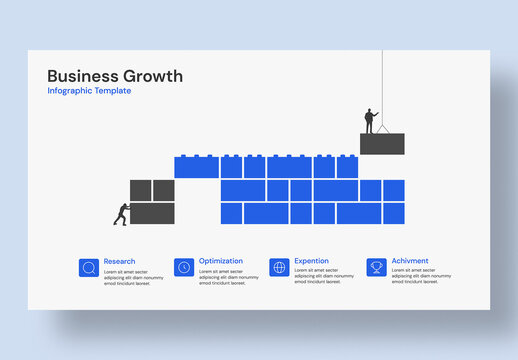 Minimal Business Growth Infographic Template with Strategy Planning