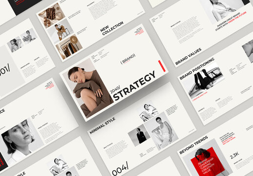 Minimal Brand Strategy Presentation Template for Elegant Fashion Deck Layout