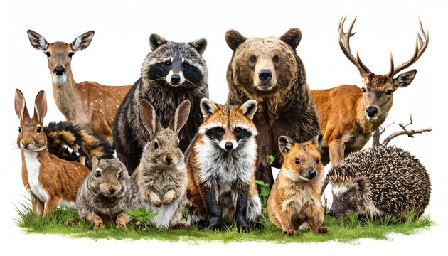 Safari Animal set bear raccoon fox hare squire