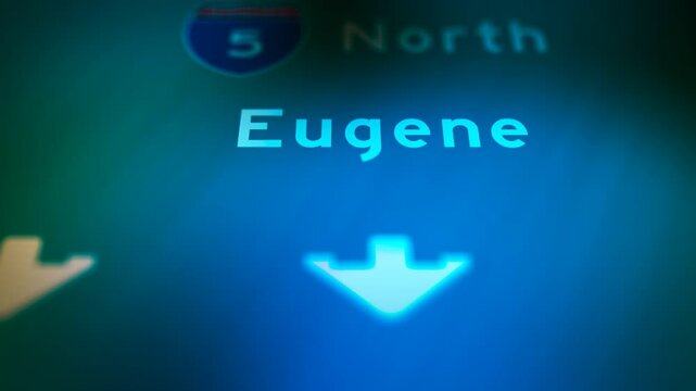 Crime Filler Shot - Cinematic Oregon State Highway Sign - Eugene
