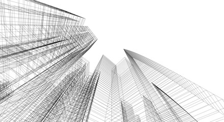 Fototapeta premium architectural building abstract vector illustration 