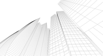 Fototapeta premium architectural building abstract vector illustration 