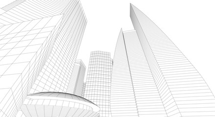 Fototapeta premium architectural building abstract vector illustration 