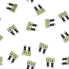 pattern beach flippers cartoon. yellow sea, pair water, flippers top beach flippers sign vector © PikePicture