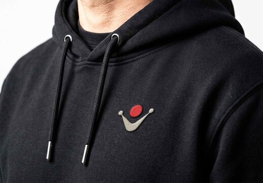 Hoodie Logo Effect Mockup with Textured Embroidery