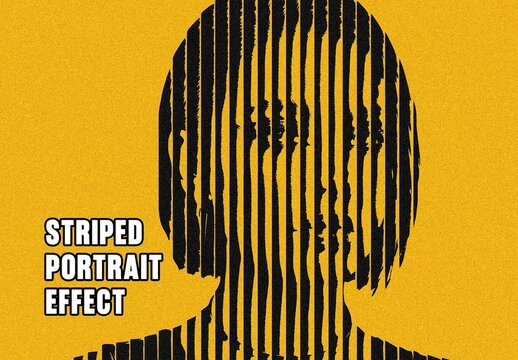 Retro Striped Portrait Photo Effect