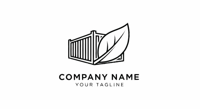 Logo template with leaf and fence.