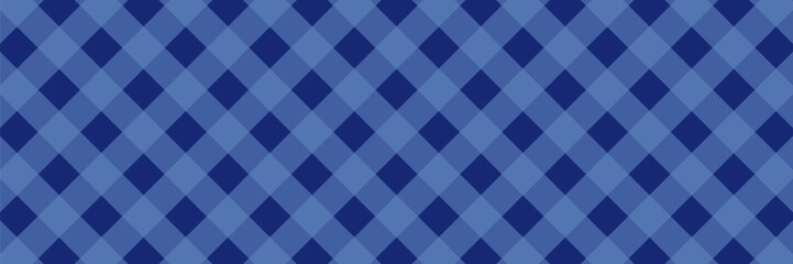 Fototapeta premium Blue Gingham Plaid Pattern Background Checkered Seamless Texture. Vector illustration