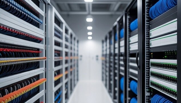 Network Server Rack Cable Infrastructure