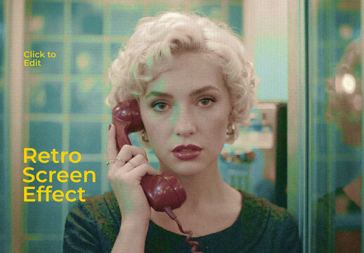 Vintage Retro Screen Grain Photo Effect