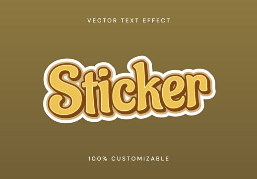 Editable Sticker Vector Text Effect