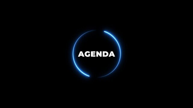 Agenda meeting appointment activity information concept. List of meeting activities in the order to be taken up, beginning with the call to order, ending with adjournment.4k motion graphics video