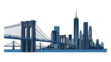 Obraz premium New York City Skyline with Brooklyn Bridge and Manhattan