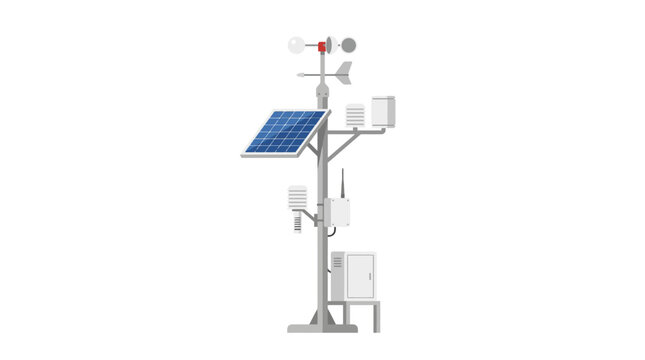 Weather Station Solar Powered - Wind Vane Anemometer Thermometer