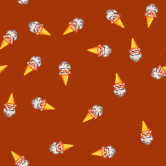 Obraz premium seamless pattern cute garden gnome cartoon. cute garden gnome sign vector