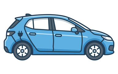 Fototapeta premium Electric Hatchback Car Vector Illustration