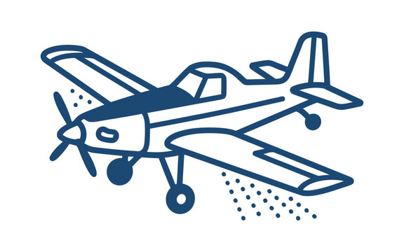 Crop Duster Airplane Vector Illustration