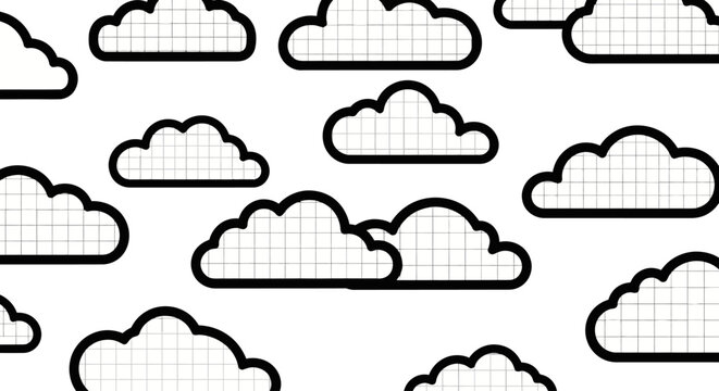 Cloud Pattern with Grid Texture