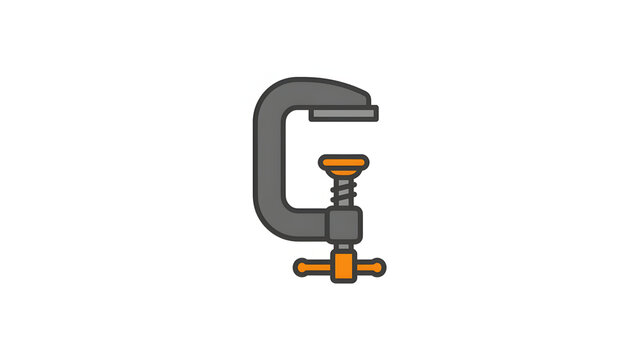 G clamp tool icon illustration for construction and repair