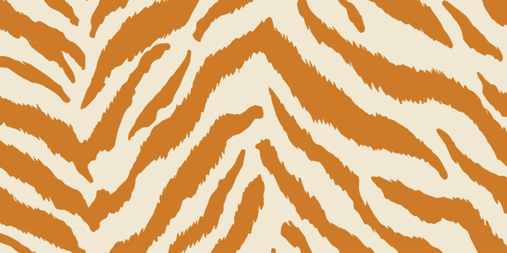 Seamless tiger stripe pattern in rustic orange and cream colors.