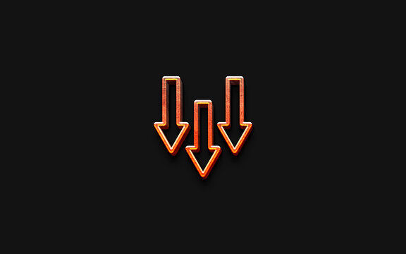 3D  arrow icon on black background. 3D signpost. 3D Directional arrow on background.