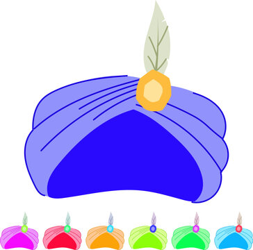 turban oriental headdress cartoon. fez kufi, hijab burqa, dupatta chador turban oriental headdress sign vector
