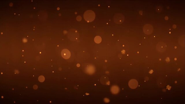 Autumn abstract background with warm orange bokeh glow, floating particle light and soft glowing particles in dark space for seasonal abstract design and SEO friendly stock footage