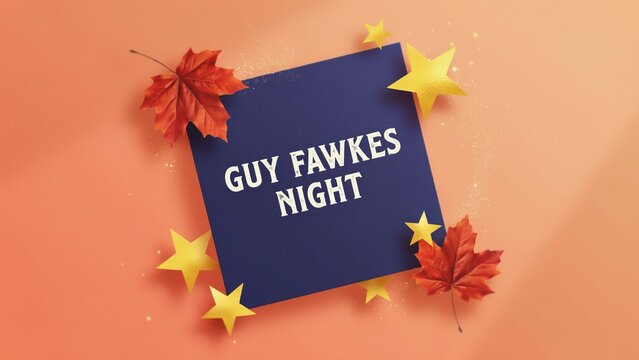 Autumnthemed decorative graphic design featuring colorful leaves and stars for festive celebrations and events