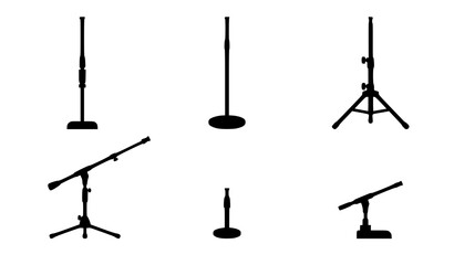 Microphone Stand Vector Collection with Professional Studio and Stage Equipment © Md Humaun