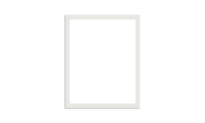 White minimalist border frame with soft shadow isolated on transparent checker background for photo presentation. © MSTPINZIRA