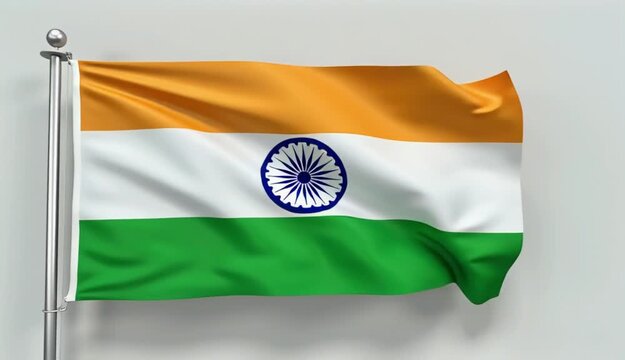 Indian flag waving on pole vector