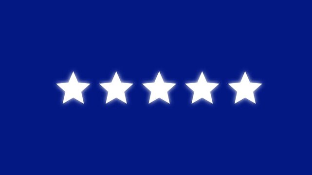 5 star rating concept animation on the background , Motion graphics of customer review concept. customer satisfaction icon concept, 4k
