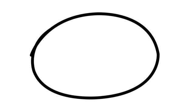 Hand-drawing oval frame circle animation white background, circle highlights with transparent background, Animated red circle drawn,marker pen style, Motion graphics of arrow highlight.4k motion video