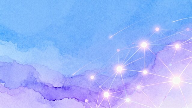 Abstract network on watercolor background