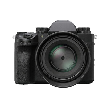 Professional black dslr camera body mockup