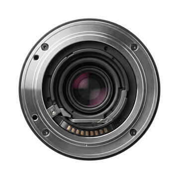 Rear view of professional camera lens mount
