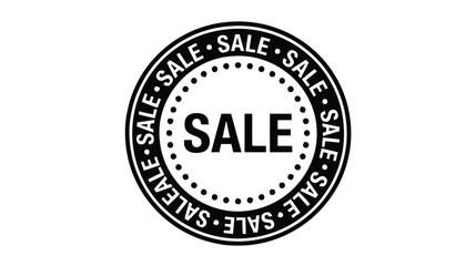 Obraz premium Vector illustration of black and white sale badge icon on a transparent background