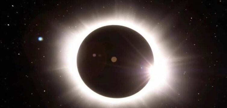 solar eclipse, view from space 